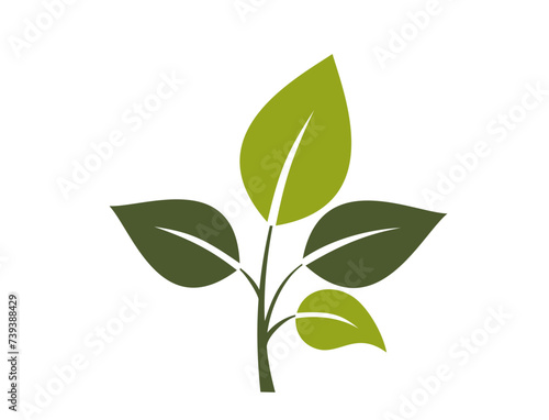 green twig icon. botanical  spring  plant and nature symbol. isolated vector illustration