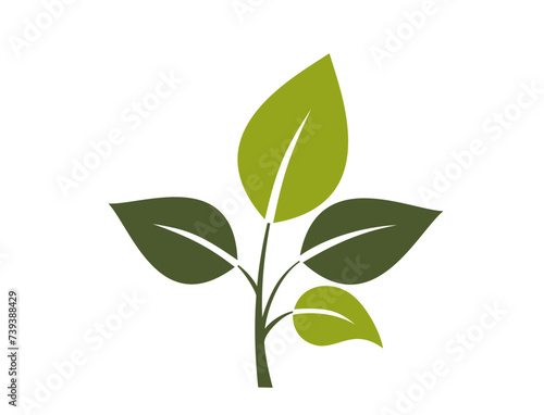 green twig icon. botanical, spring, plant and nature symbol. isolated vector illustration