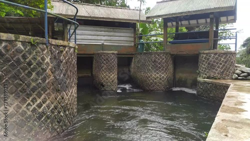 water building on the tropical river