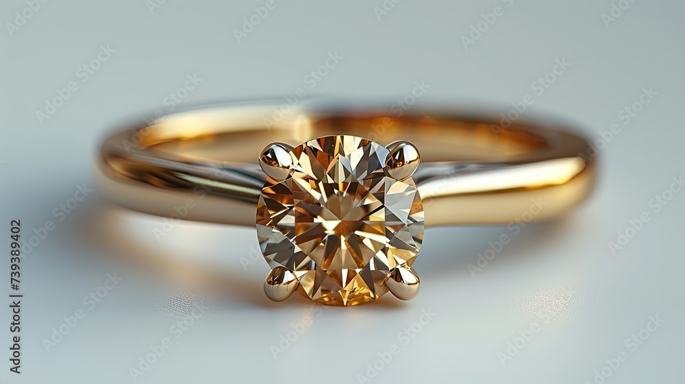 Close Up of Diamond Ring on Table Close Up of Diamond Ring on Table