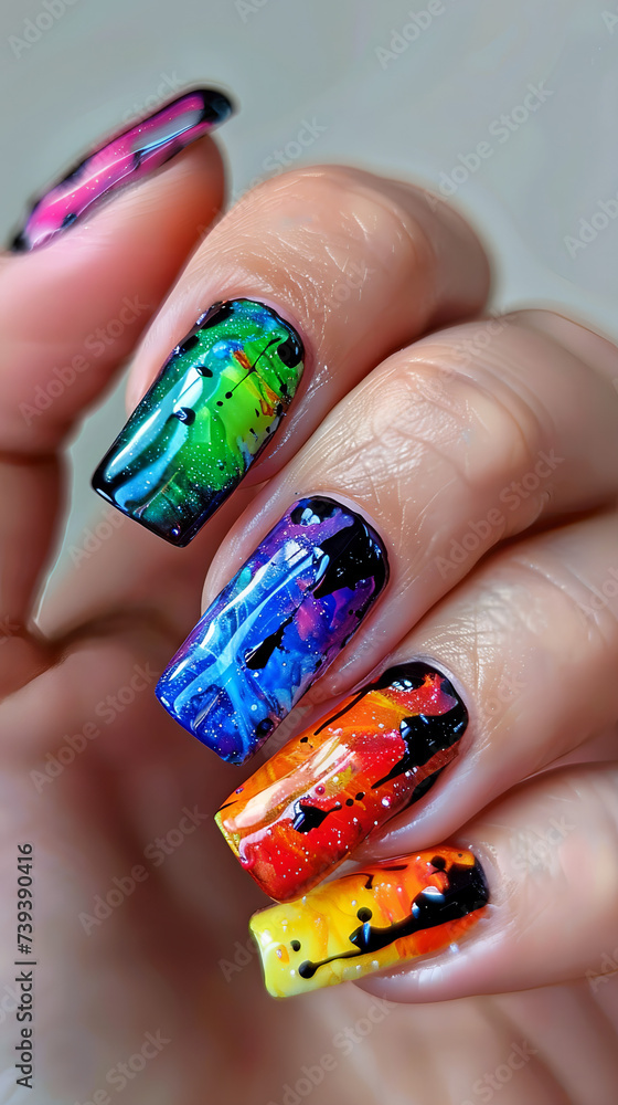 colorful nail art colorful nail art
