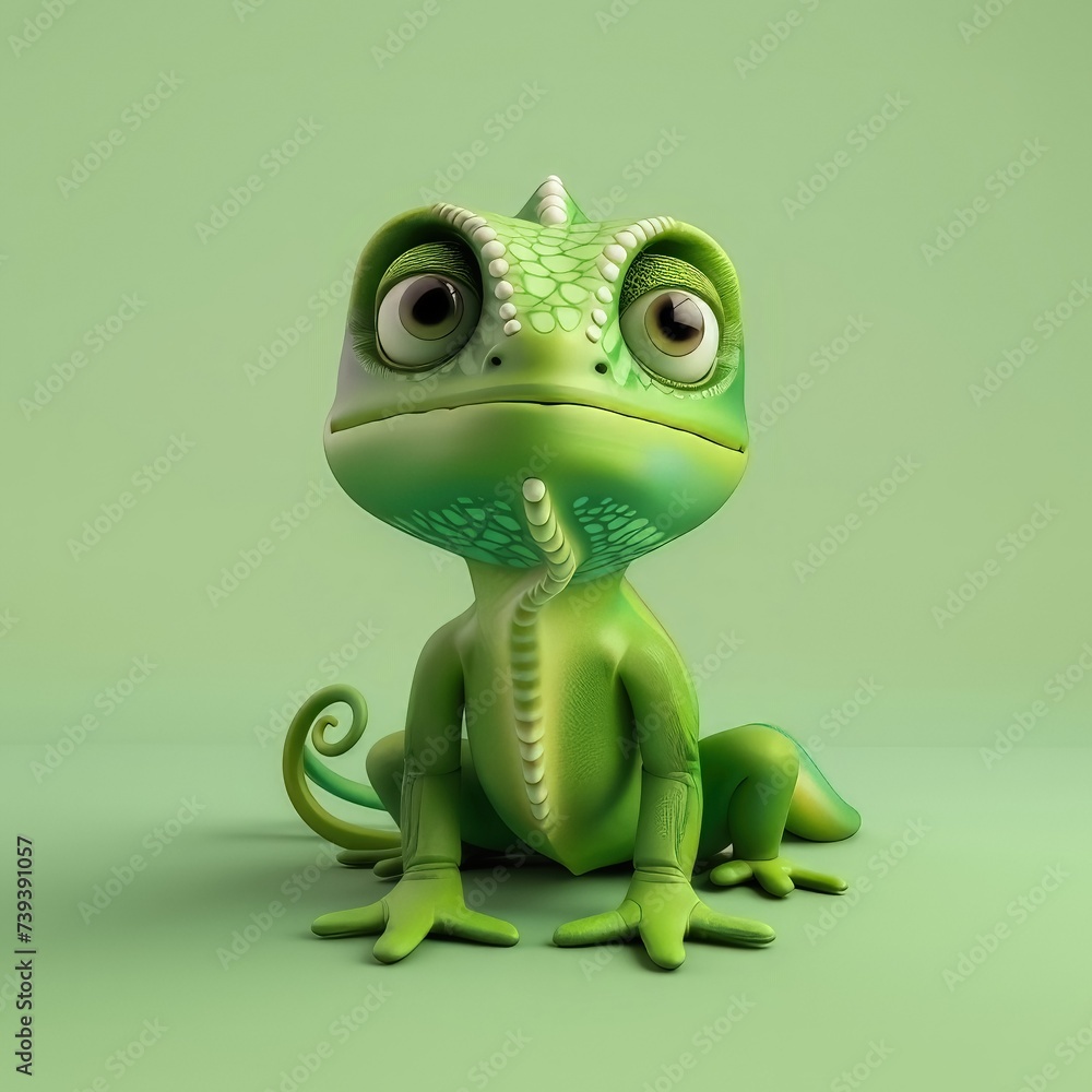 3D illustration of a cute chameleon
3D illustration of a cute chameleon