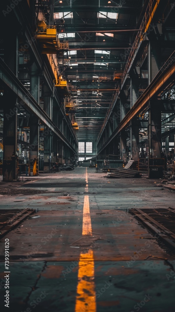 A deserted manufacturing plant due to factory automation