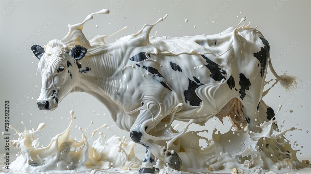 Cow's milk, milk that dissolves according to the color of the cow's ...