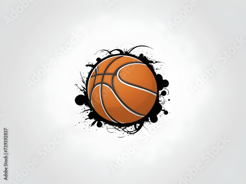 simple vector of basketball on white background
