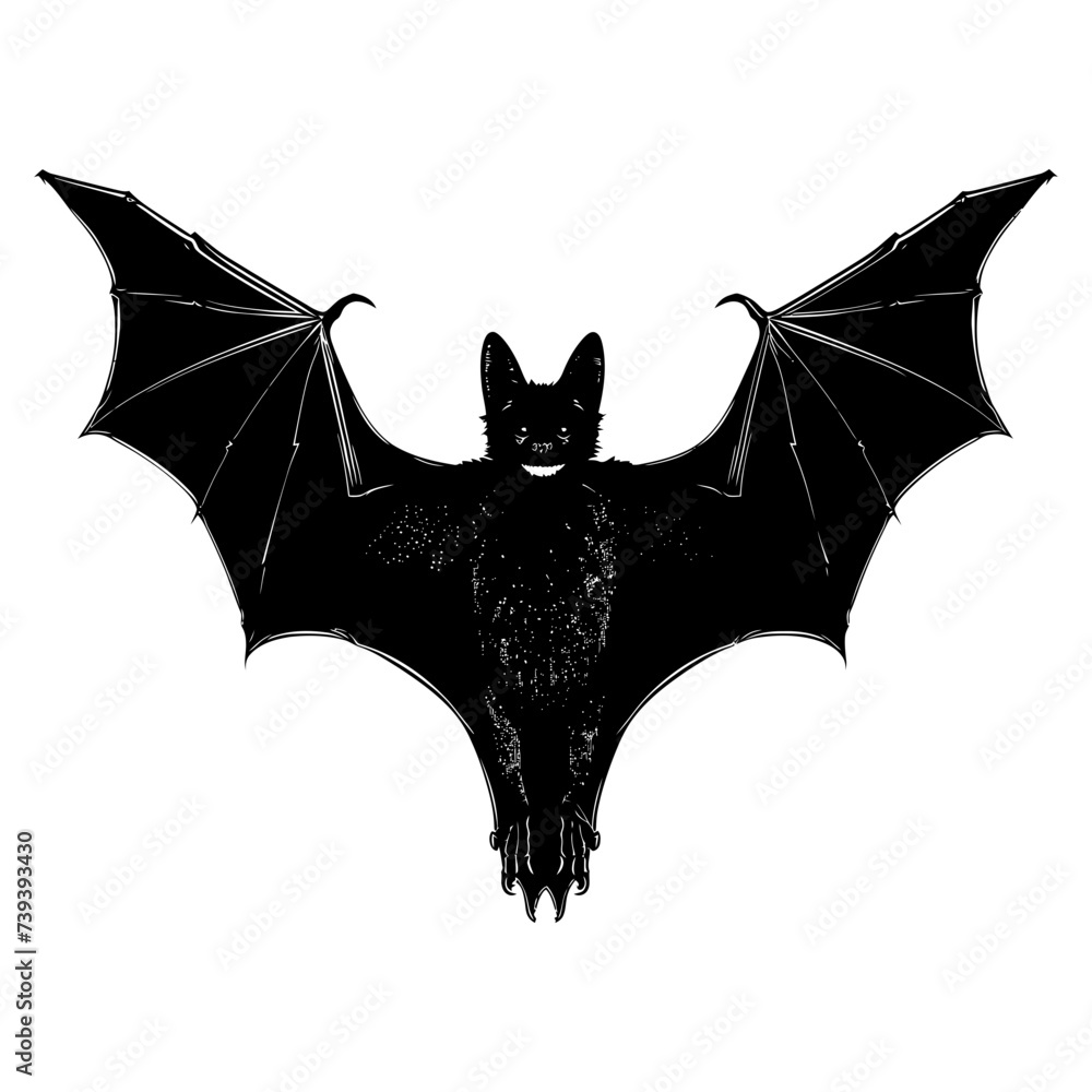 Silhouette bat animal black color only full body Silhouette bat animal black color only full body