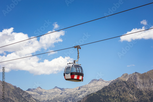 cable car in the mountain, in the highest part of the mountain