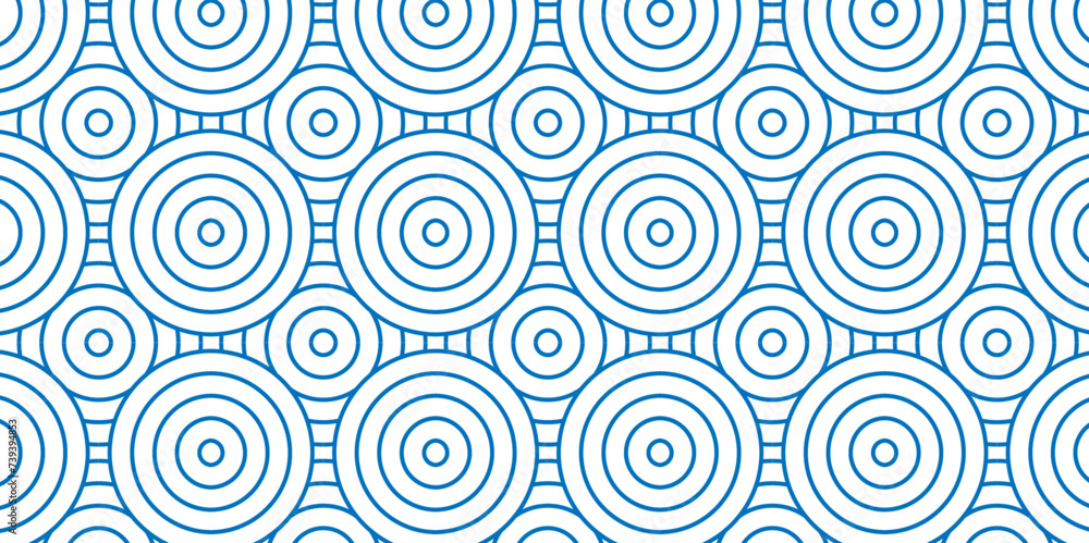 Seamless geometric ocean spiral pattern and abstract circle wave transparent lines. blue seamless tile stripe geomatics create retro square line backdrop pattern background. Overlapping Pattern. 