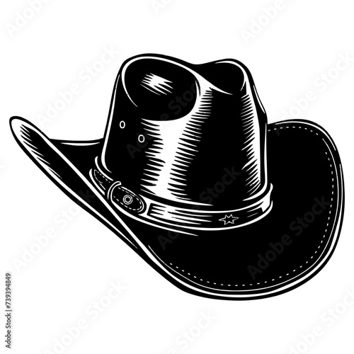 Silhouette cowboy hat black color only