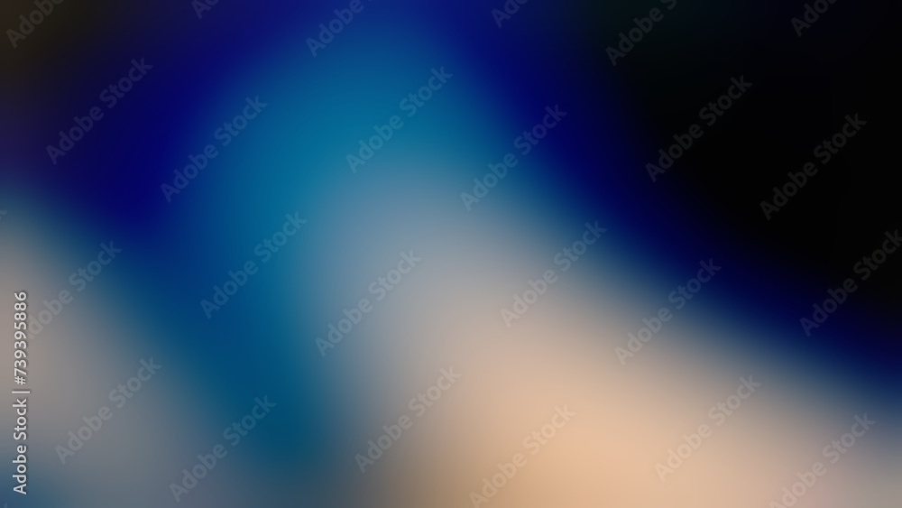 Blue, Sandy Yellow abstract soft poster background, vibrant color wave, noise texture cover header design. 