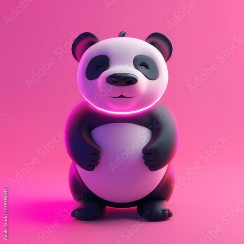 3D illustration of a cute panda 