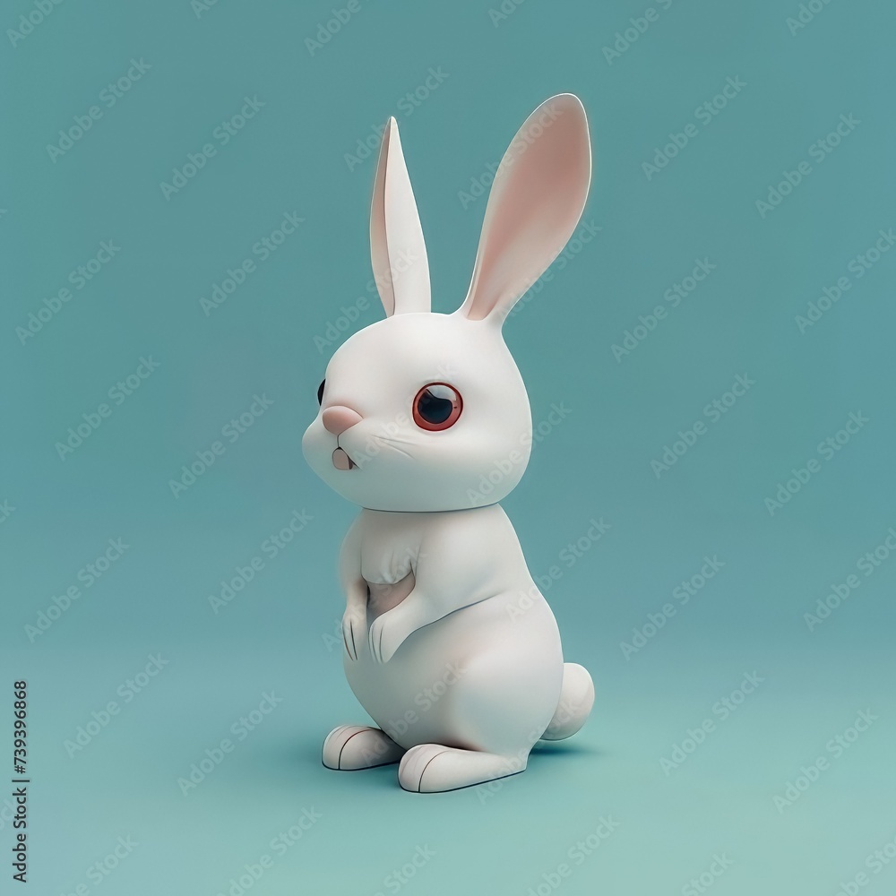 3D illustration of a cute rabbit

