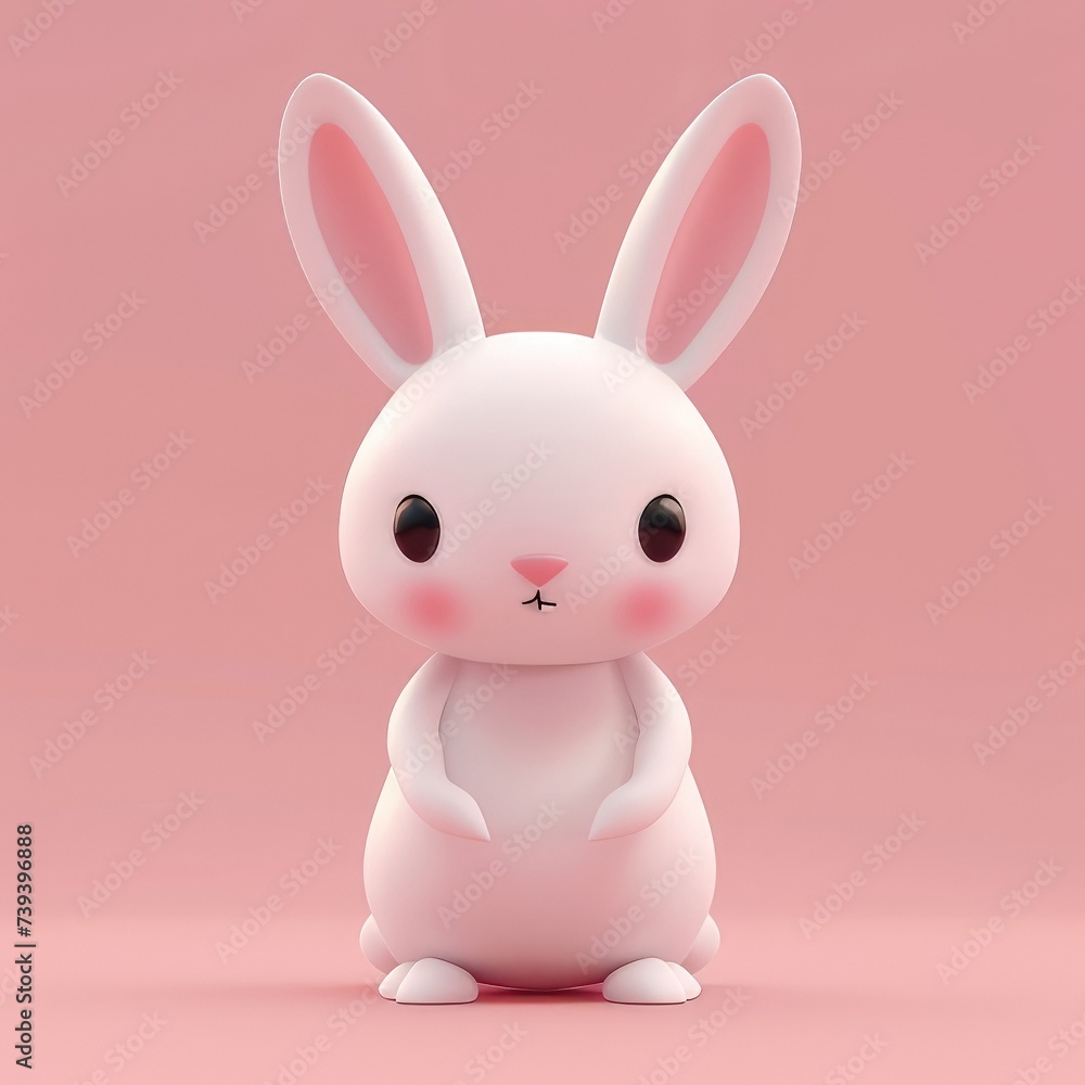 Fototapeta premium 3D illustration of a cute rabbit 