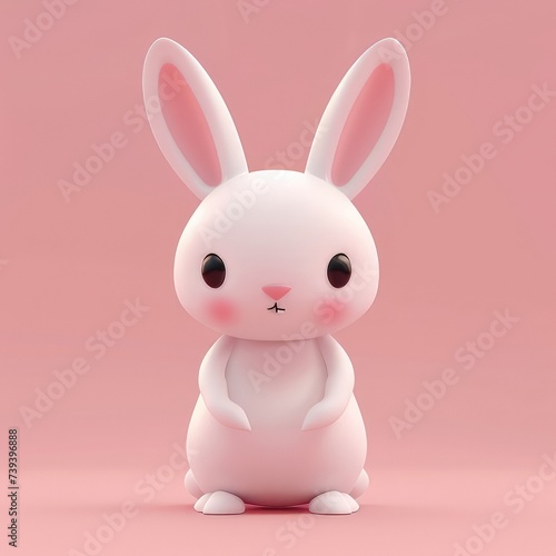 3D illustration of a cute rabbit
