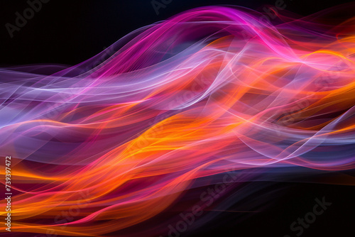 Vivid abstract art with swirling smoke patterns in purple and pink hues.