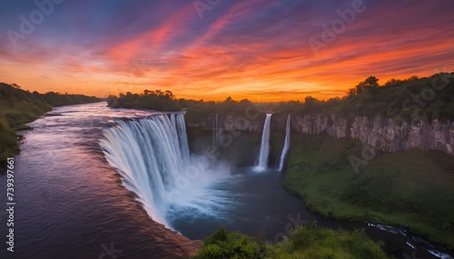 sunset over the river