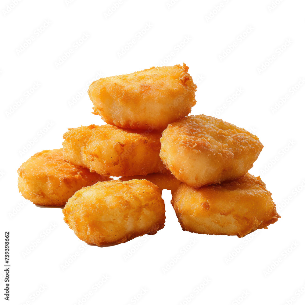 6 pieces hushbrowns, transparent background. 6 pieces hushbrowns, transparent background.