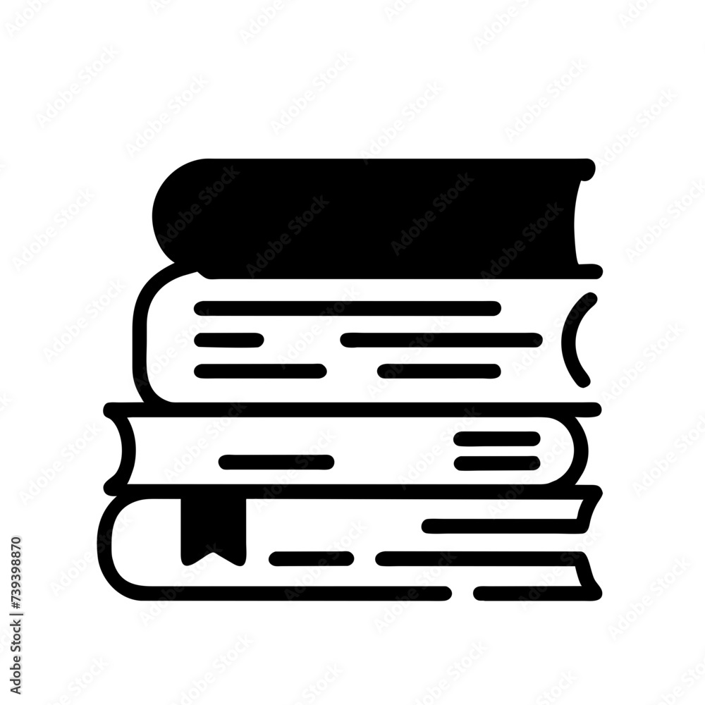 Simple Icon of a Black Book: A Minimalist Representation Simple Icon of a Black Book: A Minimalist Representation