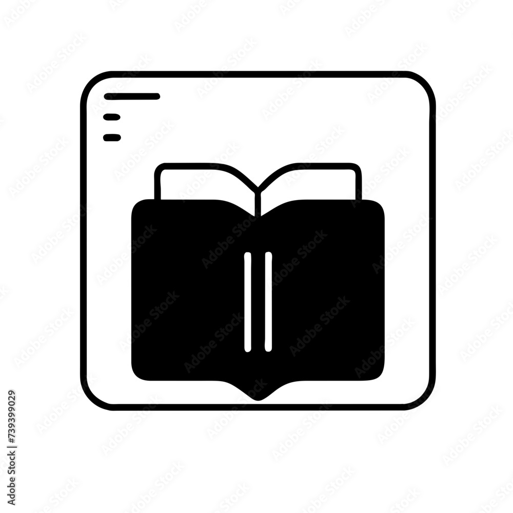 Simple Icon of a Black Book: A Minimalist Representation Simple Icon of a Black Book: A Minimalist Representation