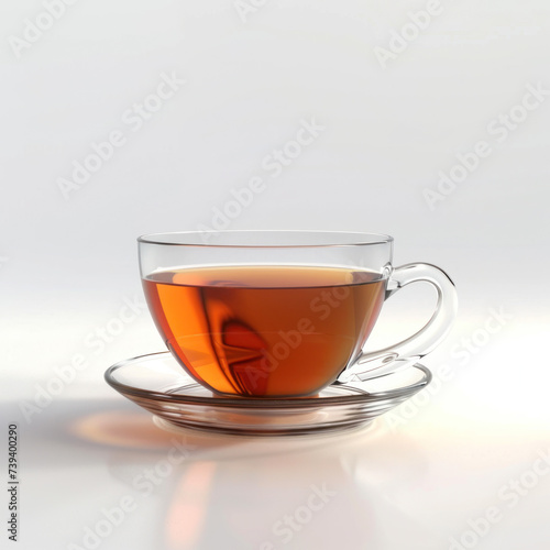 Transparent cup with classic black tea.