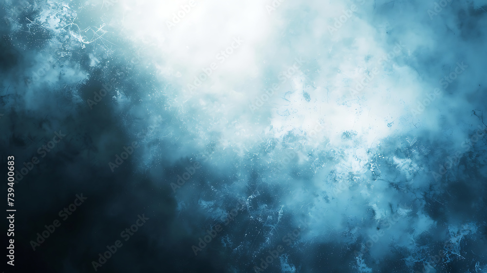 A striking contrast of blue and white creates a color gradient rough abstract background, illuminated by bright light and a gentle glow - obrazy, fototapety, plakaty 