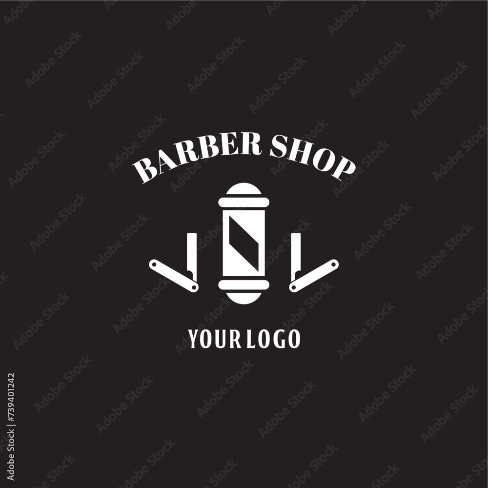 Barbershop vector logo is simple and elegant
