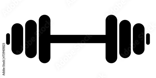 Dumbbell for the gym icon. Barbell black symbol. Vector illustration isolated on white background.