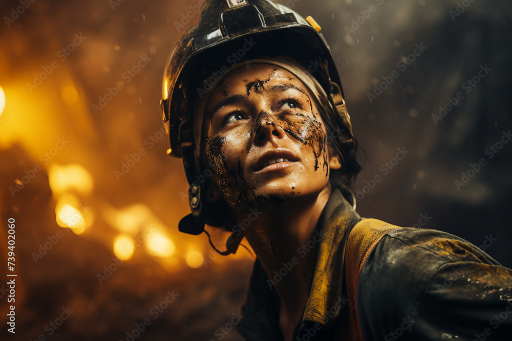 Generative AI picture of a hard mining work deep in the earth extracting vital energy resources Generative AI picture of a hard mining work deep in the earth extracting vital energy resources