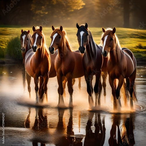 horses in the water © Faiz