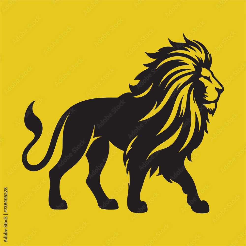 Silhouette Vector design of a Lion