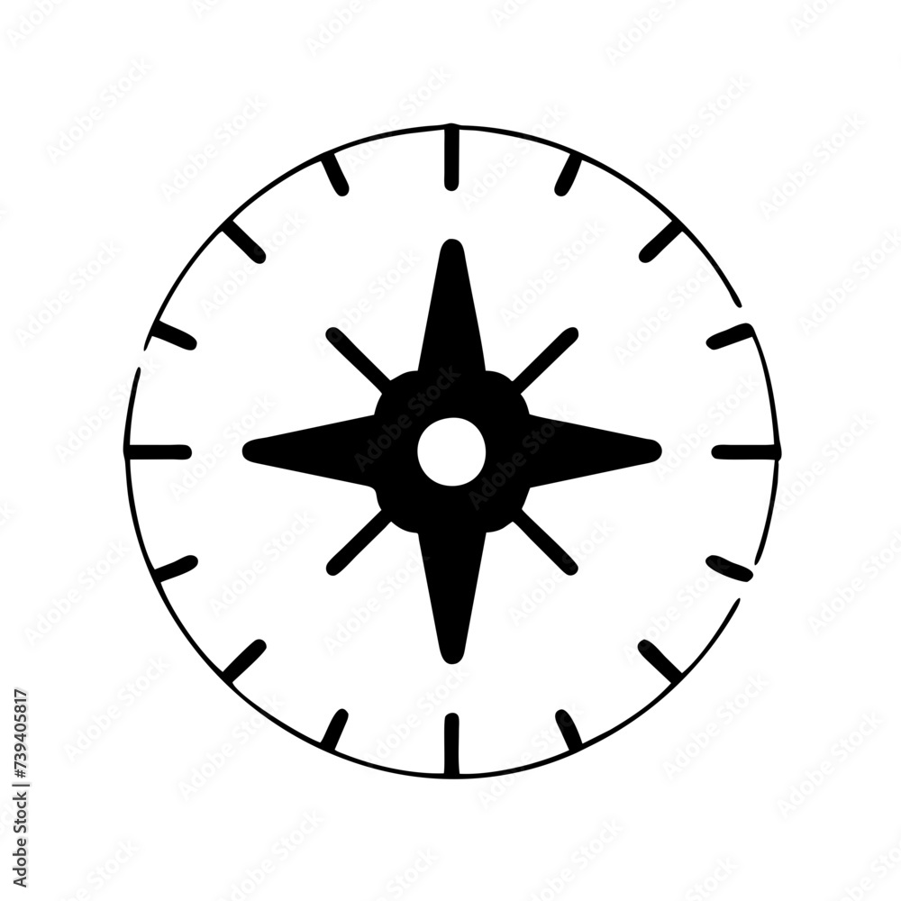 Compass Icon: A Symbol of Direction and Navigation. Compass Icon: A Symbol of Direction and Navigation.