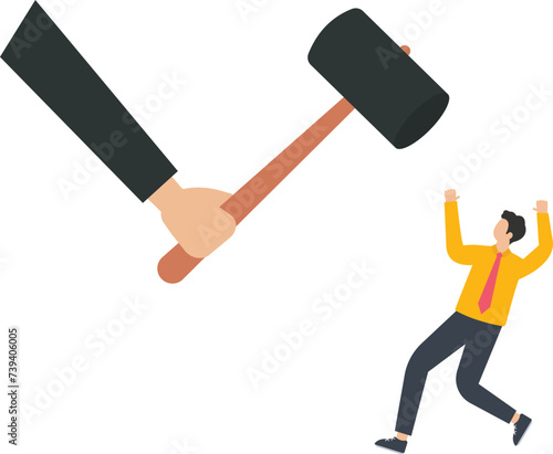 Demolishing and destruction, Knocking down or Dismantling Removal concept,
