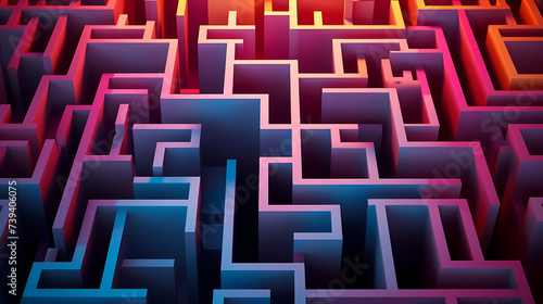 Abstract colorful maze wallpaper, colorful puzzle