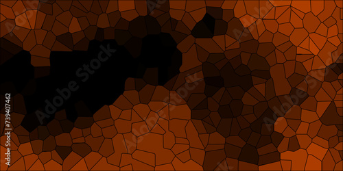 Abstract Seamless Multicolor Broken Stained-Glass Geometric Retro Tiles Pattern and Quartz Crystal Voronoi Diagram Background. For Artful Websites, Presentations, Brochures, and Social Media Graphics.