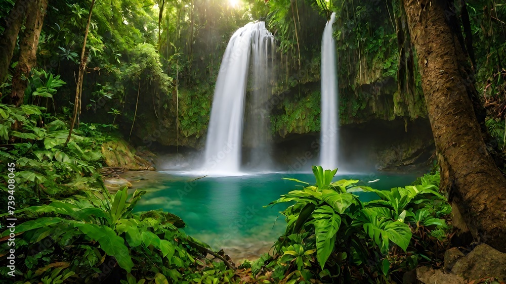 waterfall background very cool