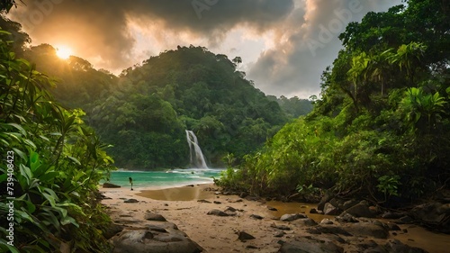 waterfall background very cool