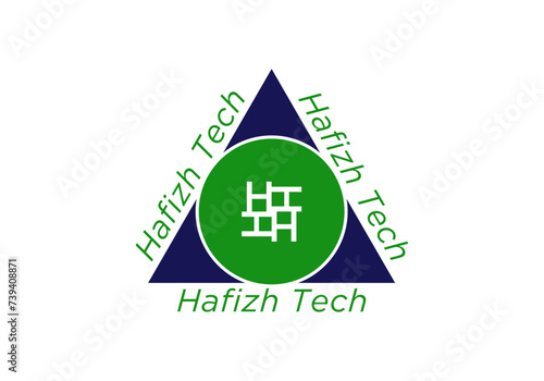 Hafizh tech logo design with vector.