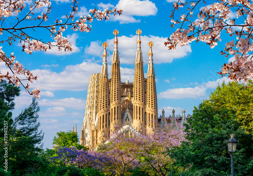 Wallpaper Mural Sagrada Familia cathedral in spring, Barcelona, Spain Torontodigital.ca