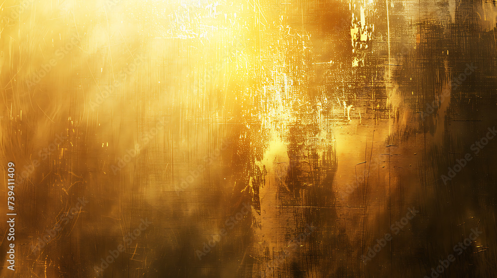 Radiant gold light casts its shade across a textured backdrop, featuring a color gradient rough abstract design. With ample empty space