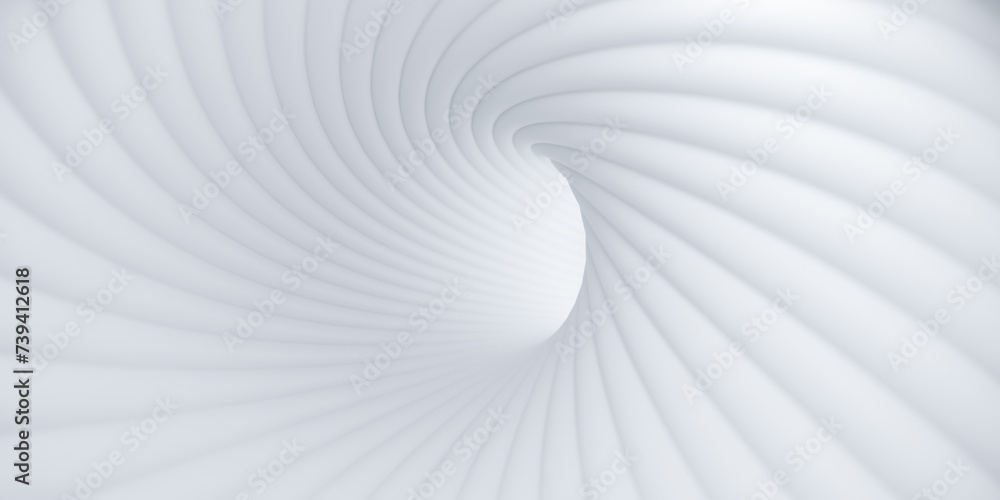 Obraz premium White twisted shapes. Vortex or funnel concept. Abstract background. 3d rendering.