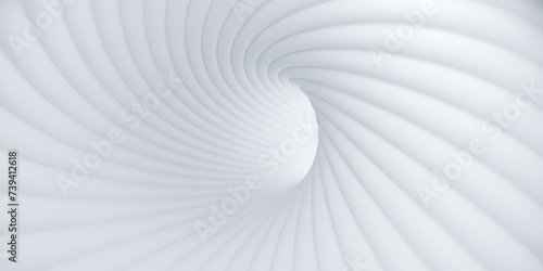 White twisted shapes. Vortex or funnel concept. Abstract background. 3d rendering.