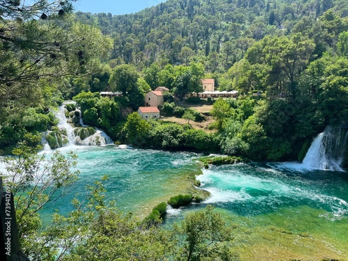 Viewpoint of Krka national Parc Waterfall