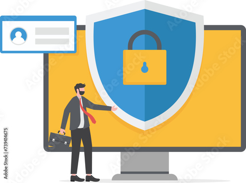 Cyber security landing page vector template. Illustration for websites, 

