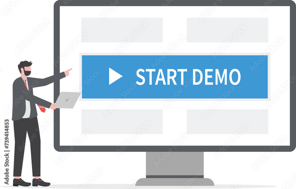 Flat design of start demo concept. Illustration for websites,
Flat design of start demo concept. Illustration for websites,