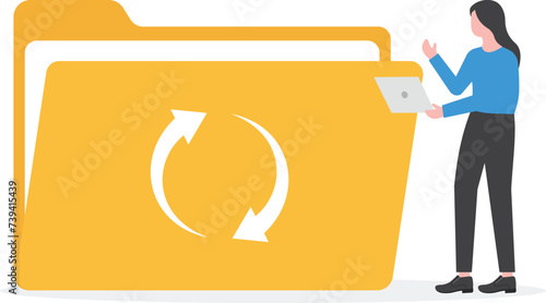Data recovery illustration design concept landing page. illustrations for websites,
