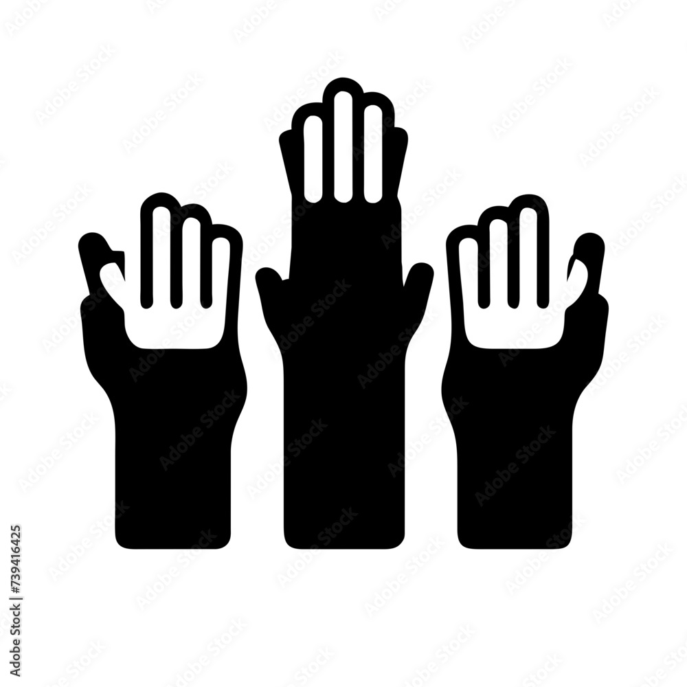 Obraz premium Vector Illustration: Embracing Freedom with Hands Held High