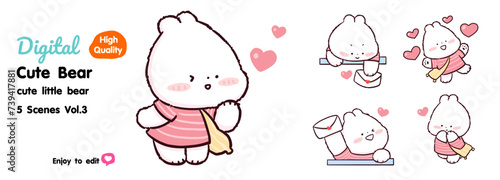 Collection of cute cartoon bears There are many designs to choose from