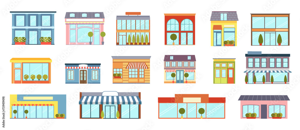 Vecteur Stock Store buildings. Shop front. Business storefront for ...