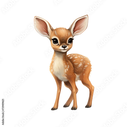 Baby Antelope Watercolor Illustration Transparent Background © Michael