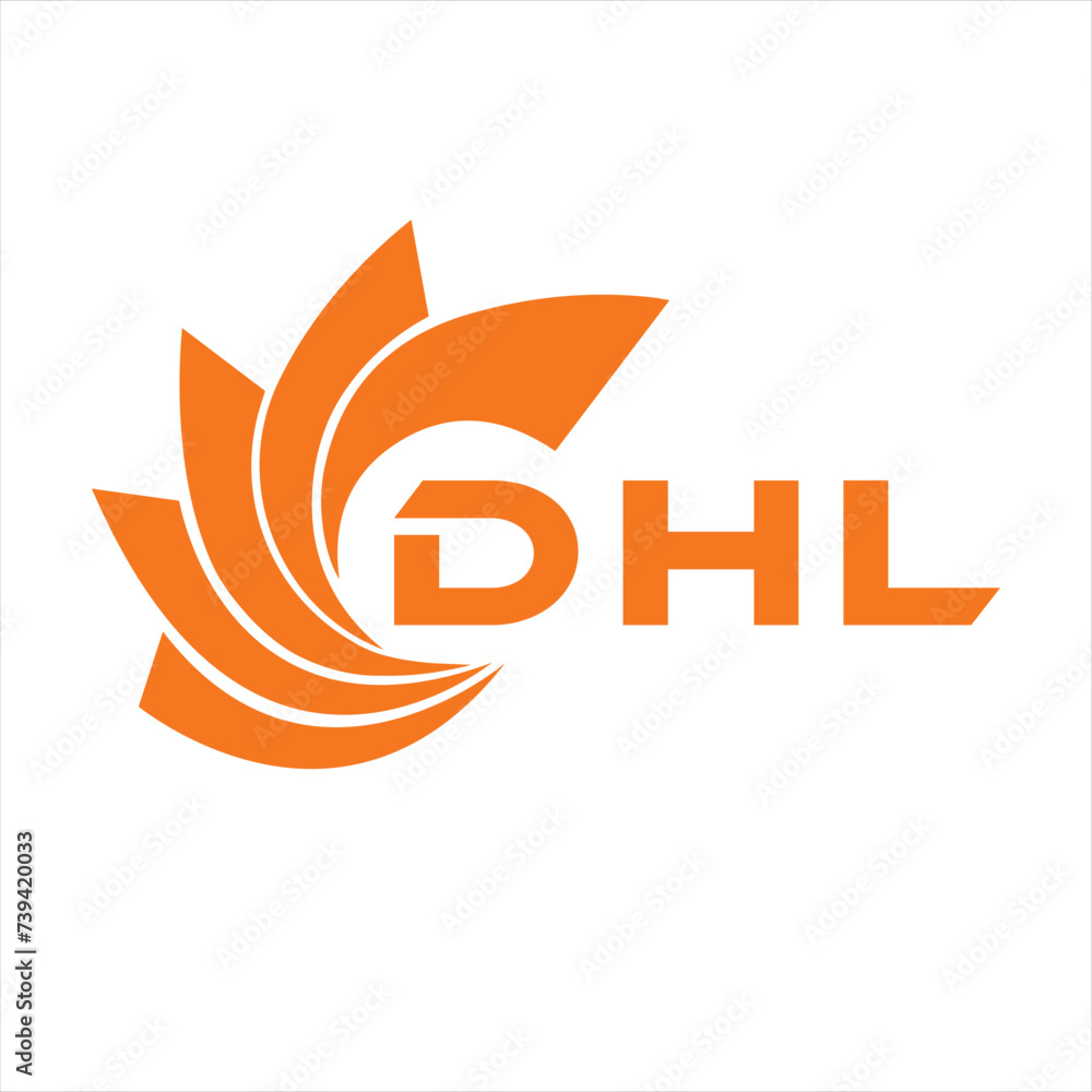 Fototapeta premium DHL letter design. DHL letter technology logo design on white background. DHL Monogram logo design for entrepreneur and business